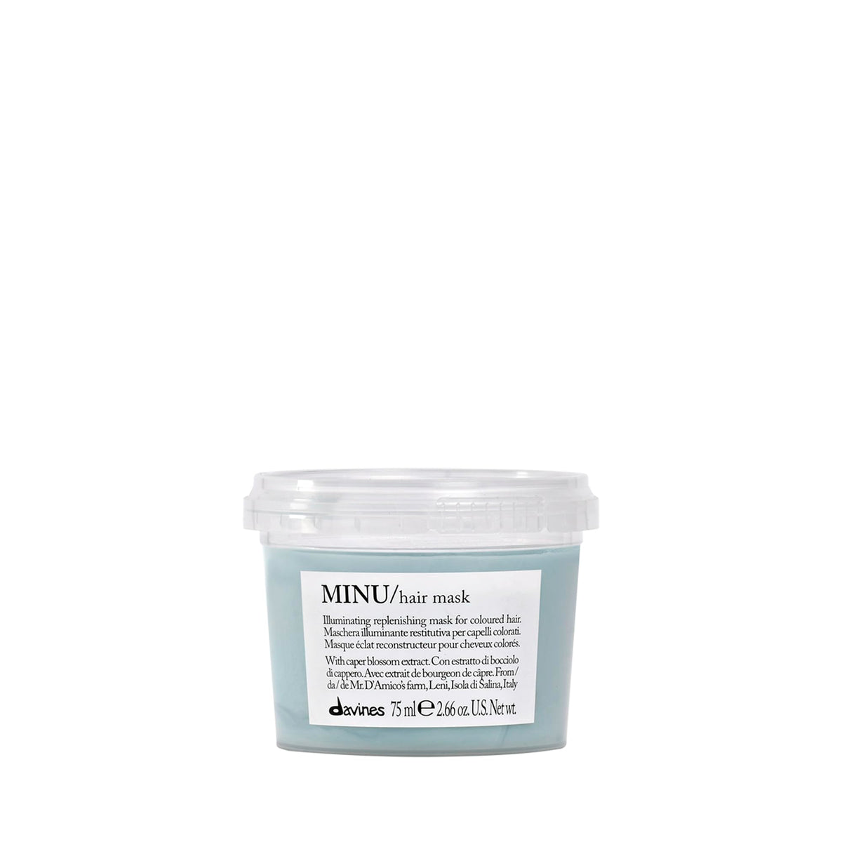 Davines MINU/Hair Mask, Deep Nourishing Treatment for Color Treated Hair - Illuminating & Restorative - Weightless Shine & Silky Feel with Green Coffee
