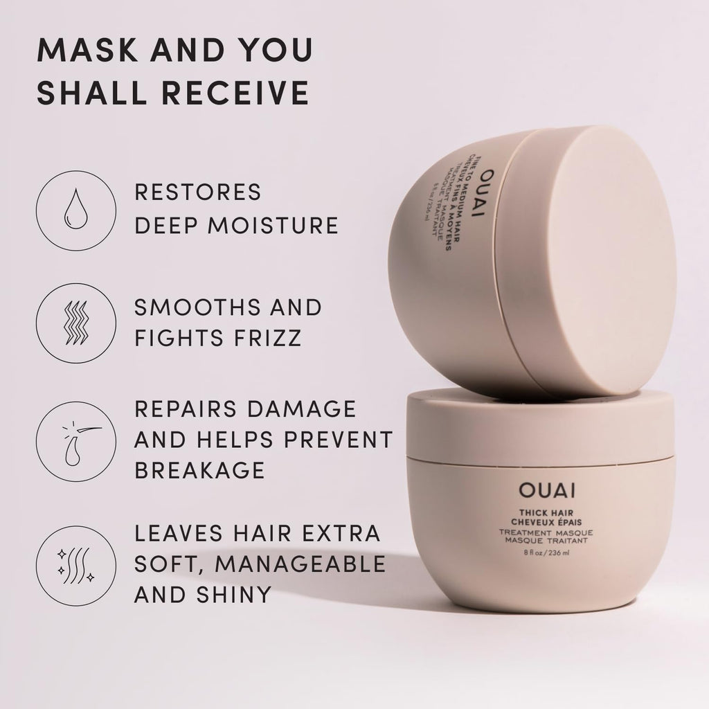 OUAI Thick Hair Mask - Deep Conditioning Hair Mask (8 Fl Oz)