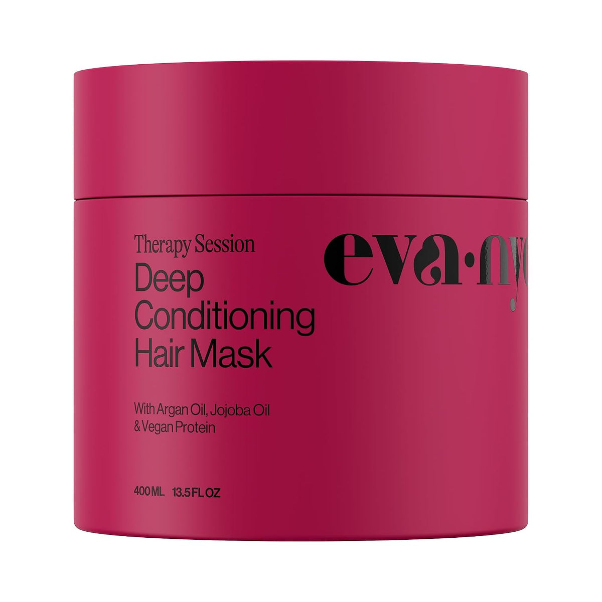 Eva NYC Therapy Session Deep Conditioning Hair Mask with Vegan Protein, Jojoba Oil + Argan Oil - Hydrate, Soften + Repair Hair Strength - Sulfate Free - Warm Vanilla Scent - 13.5 fl oz