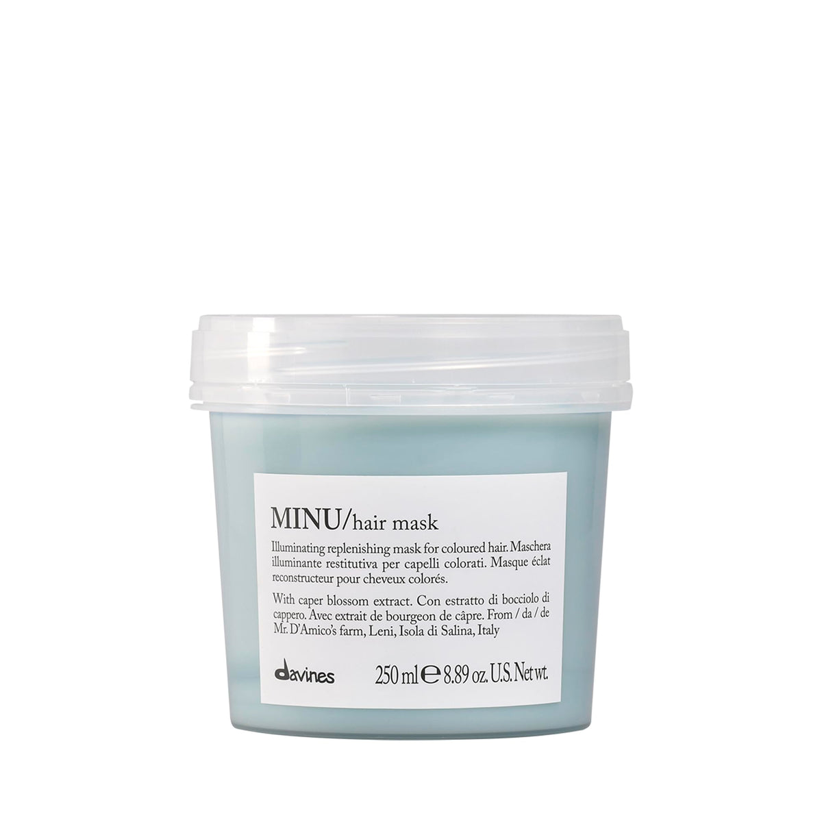 Davines MINU/Hair Mask, Deep Nourishing Treatment for Color Treated Hair - Illuminating & Restorative - Weightless Shine & Silky Feel with Green Coffee
