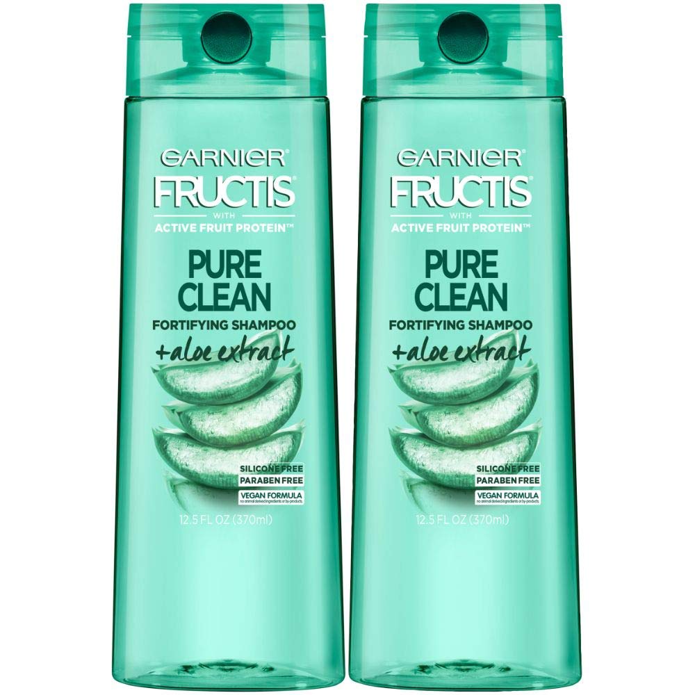 Garnier Fructis Pure Clean Purifying Shampoo, Silicone-Free, 12.5 Fl Oz, 3 Count (Packaging May Vary)