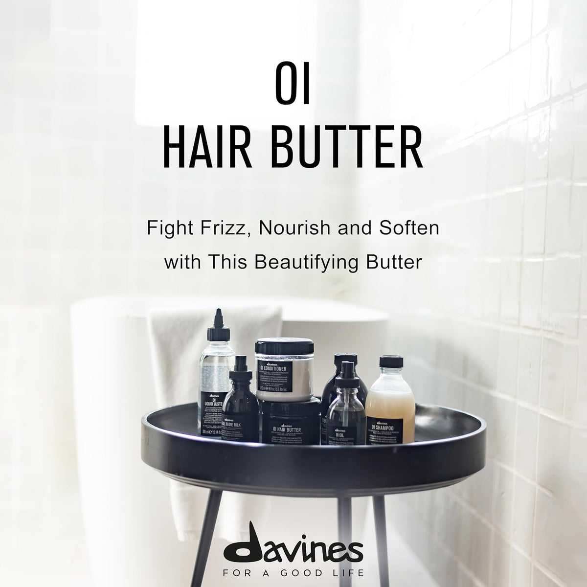 Davines OI Hair Butter, Deeply Nourishing Antioxidant Mask for All Hair Types - Hydrating Treatment Controls Frizz & Adds Instant Shine with Roucou Oil - Restores Softness & Body