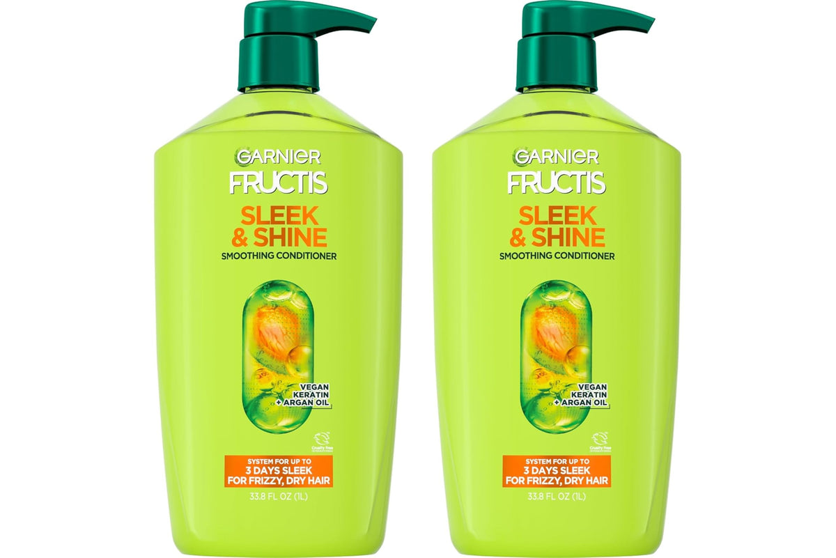 Garnier Fructis Sleek & Shine Conditioner, Frizzy, Dry, Unmanageable Hair, 21 fl. oz.(Packaging May Vary)