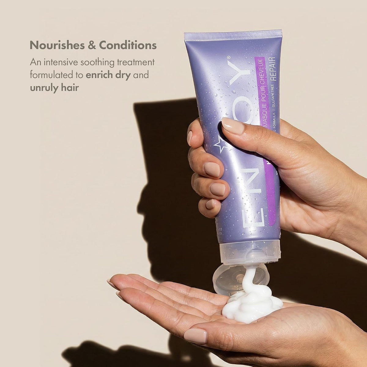 Enjoy Hair Mask, Intensive Deep Conditioning Treatment for Dry & Unruly Hair, Smoothing & Hydrating Repair with Keratin & Pea Protein, Weightless Formula, 8 Oz