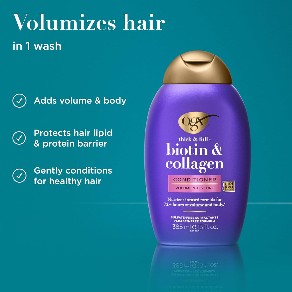 OGX Thick & Full + Biotin & Collagen Volumizing Conditioner, 13 fl oz