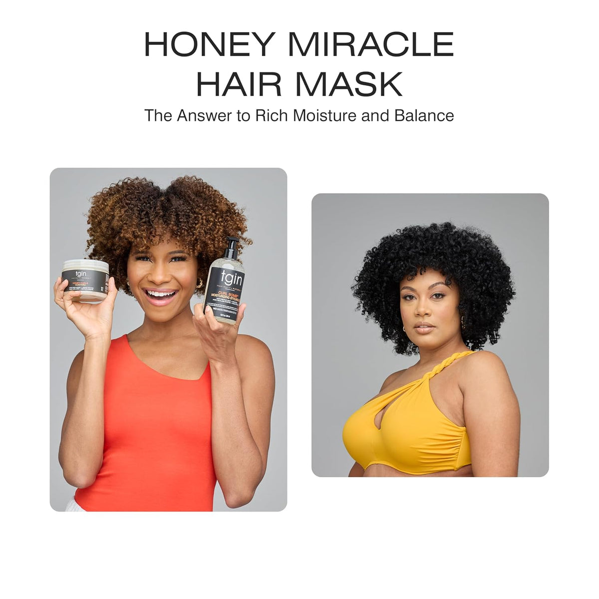 TGIN Honey Miracle Hair Mask Duo, 12 oz (Pack of 2) for Natural, Dry, Curly, Type 3c and 4c Hair