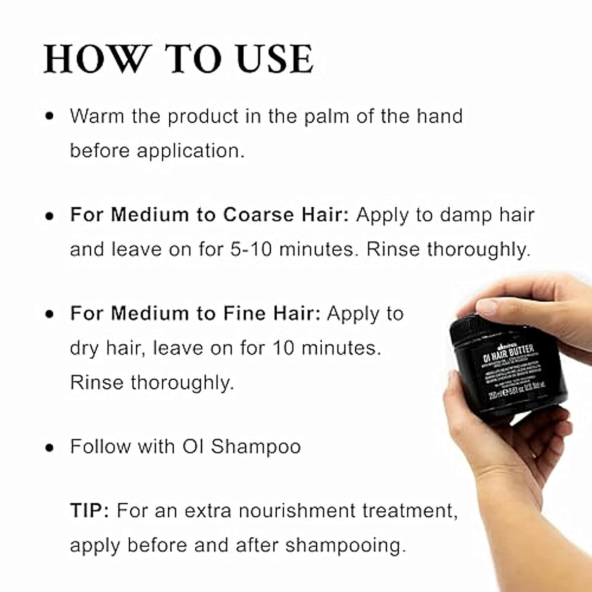 Davines OI Hair Butter, Deeply Nourishing Antioxidant Mask for All Hair Types - Hydrating Treatment Controls Frizz & Adds Instant Shine with Roucou Oil - Restores Softness & Body