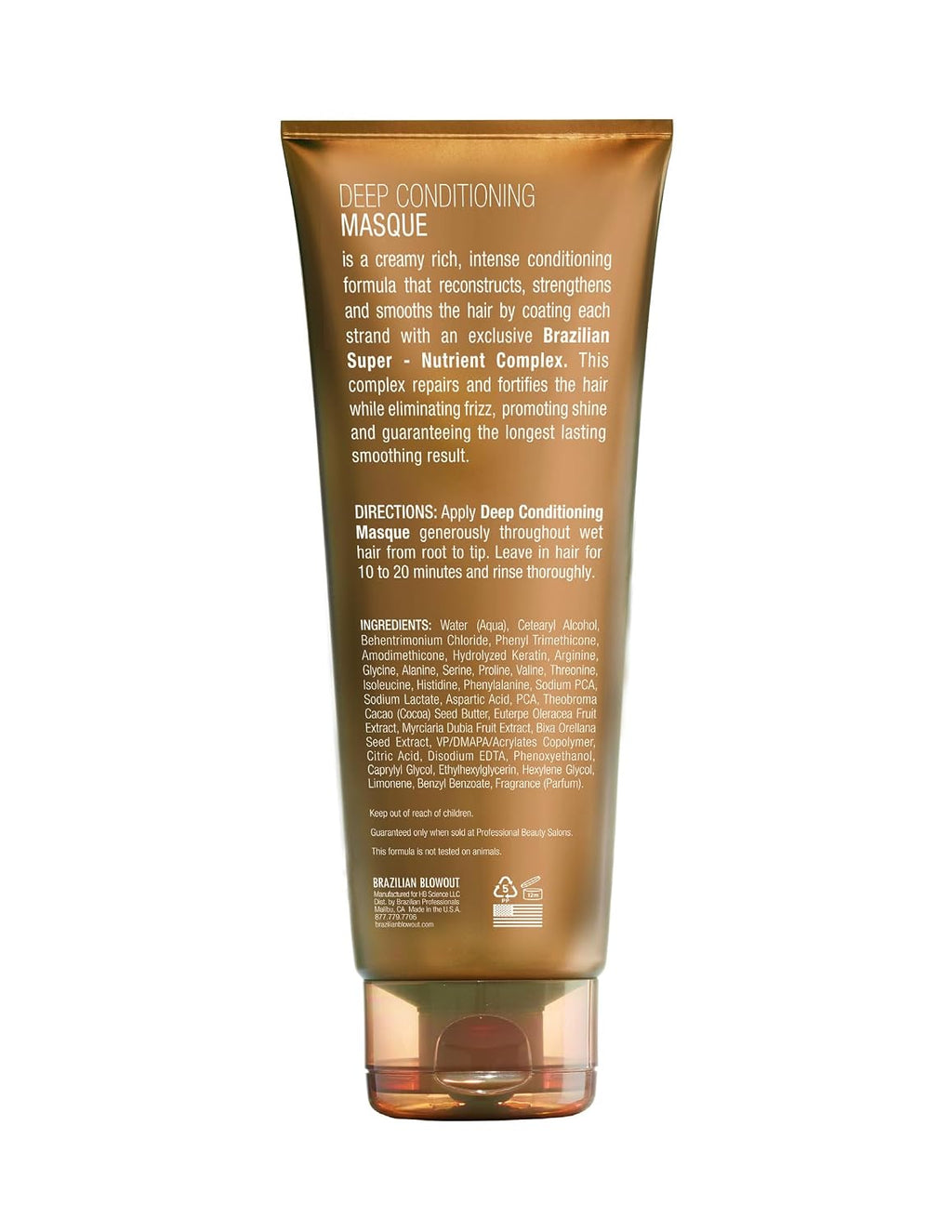BRAZILIAN BLOWOUT Deep Conditioning Masque, Repair, Hydrate & Smooth, 8 oz