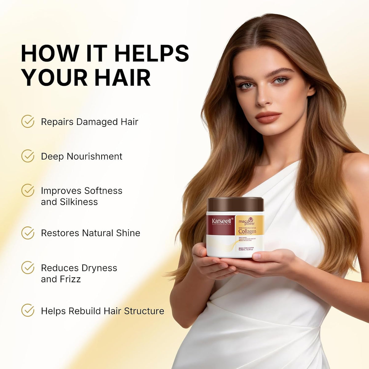 Karseell Collagen Hair Mask for Dry, Frizzy, Damaged Hair 16.90 oz