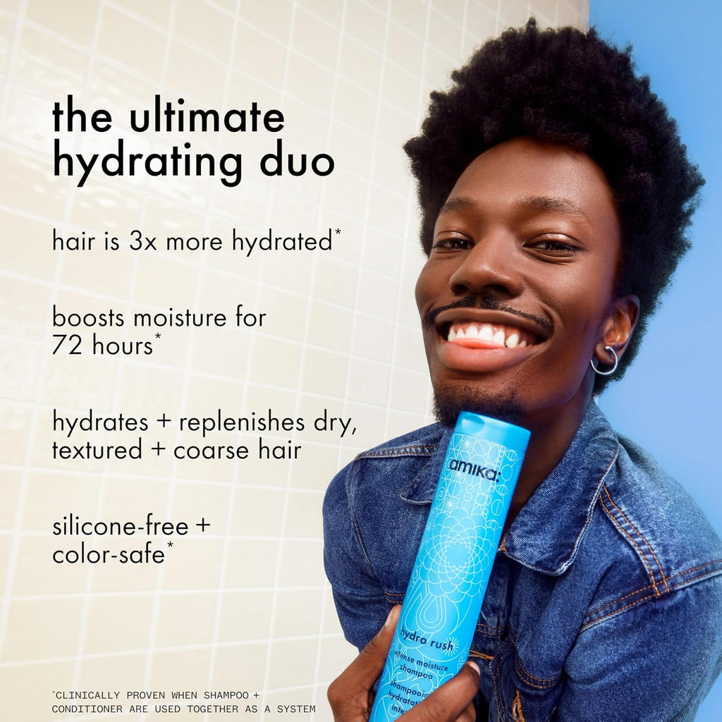 amika hydro rush intense moisture conditioner with hyaluronic acid