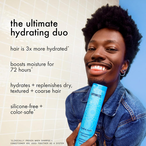 amika hydro rush intense moisture conditioner with hyaluronic acid