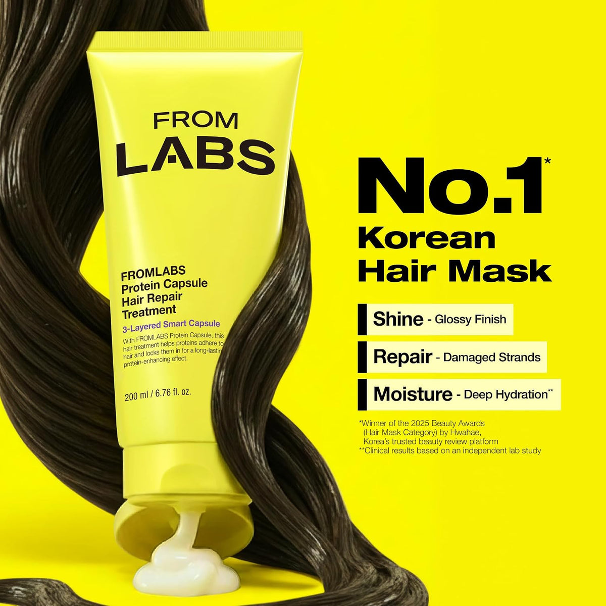 FROMLABS Deep Conditioning Protein Hair Mask Duo Set for Damaged Hair | Keratin Repair Treatment for Dry, Frizzy, Bleached & Color Treated Hair | For Curly, Wavy & Straight Hair | Korean Hair Care