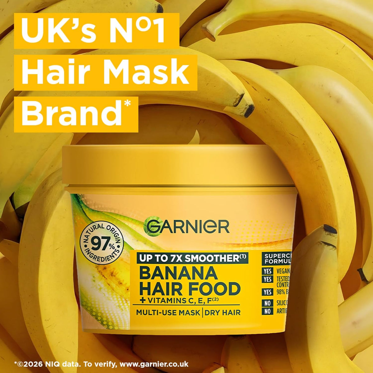 Garnier Ultimate Blends Hair Food Banana 3-in-1 Dry Hair Mask Treatment 390ml