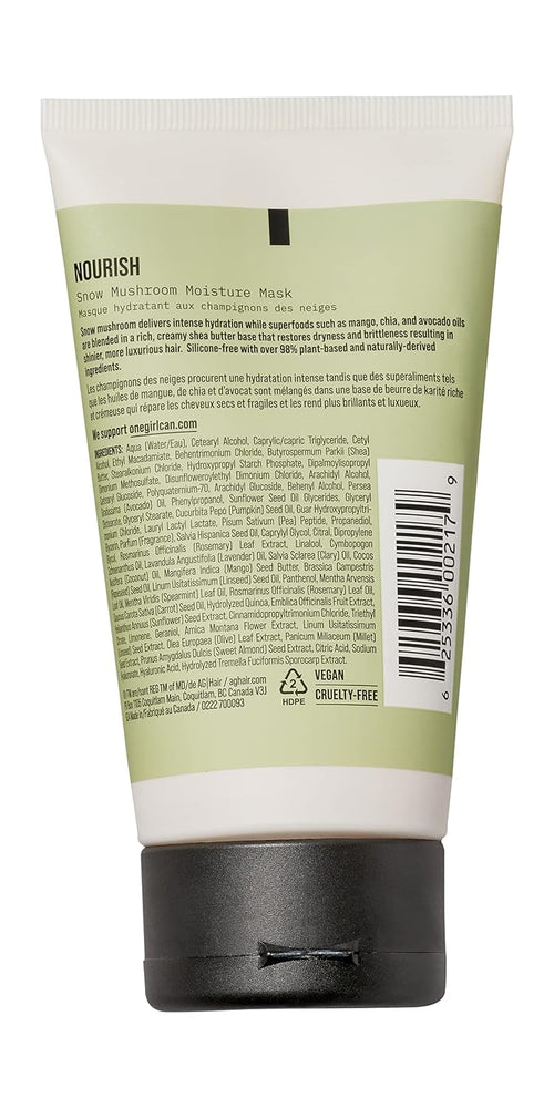 AG Care Nourish Snow Mushroom Hair Mask with Avocado Oil - Deep Conditioner for Dry Damaged Hair, 5 Fl Oz Bottle