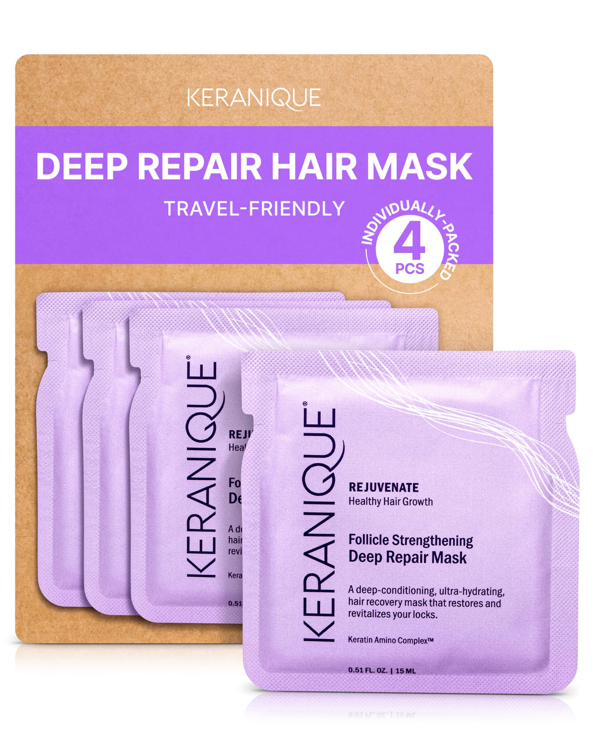 Keranique Hair Mask for Dry, Damaged & Thinning Hair – Deep Repair & Hydration with Keratin Protein & Ceramides – Strengthens, Volumizes & Supports Healthy Hair Growth – Keratin Amino Complex™